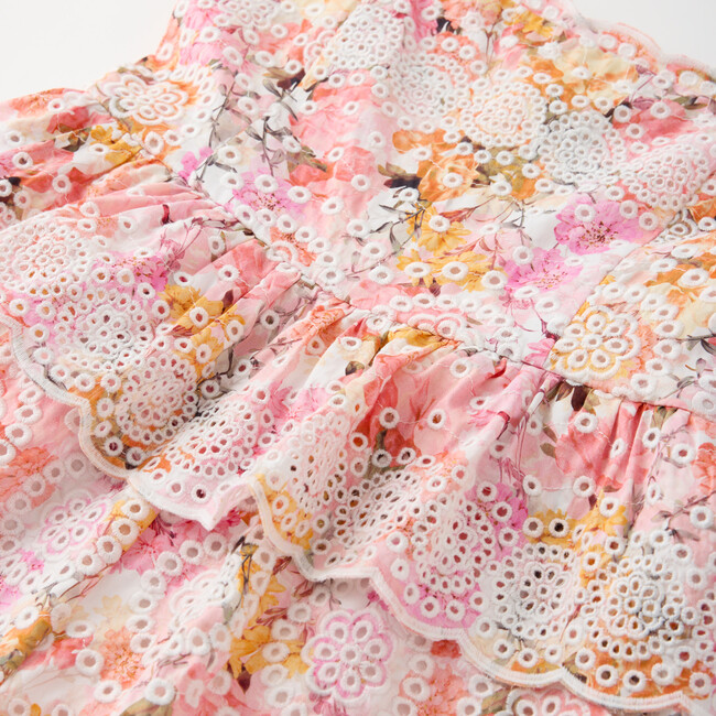 Alessia Cotton Embroidered Romper, Floral - Rompers - 5