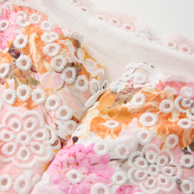 Alessia Cotton Embroidered Romper, Floral - Rompers - 7