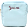Custom Embroidered Mini Nylon Pouch, Blue - Bags - 1 - thumbnail