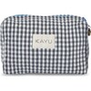 Women's Elsie Mini Travel Case Zip Pouch Bag, Black Gingham - Makeup Bags - 1 - thumbnail