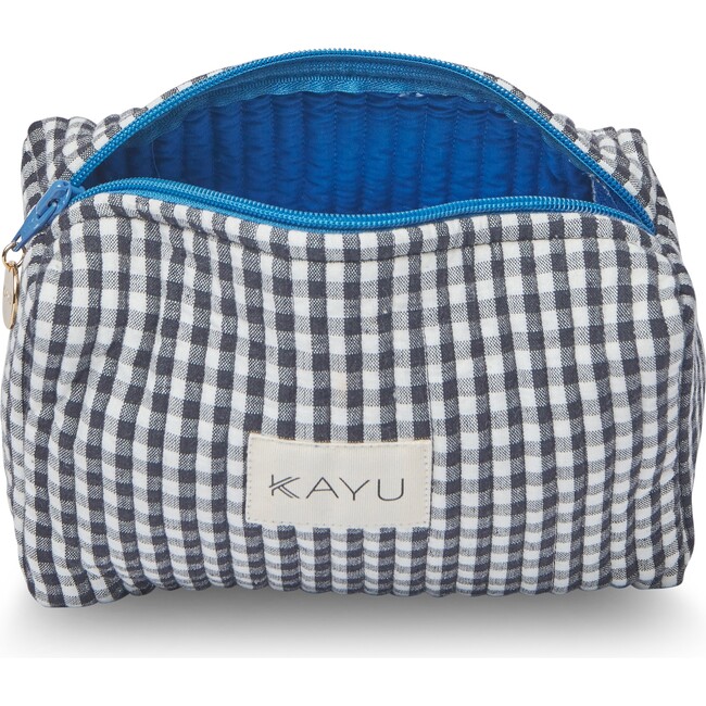 Women's Elsie Mini Travel Case Zip Pouch Bag, Black Gingham