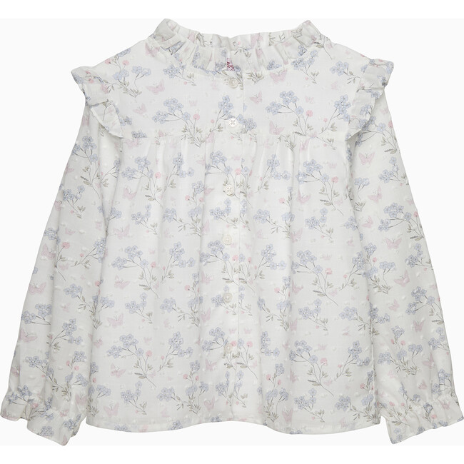 Francis Butterfly Blouse, White/Multi