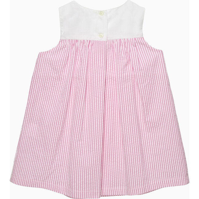 Petal Bib Pinafore Duck Dressbright, Pink Stripe