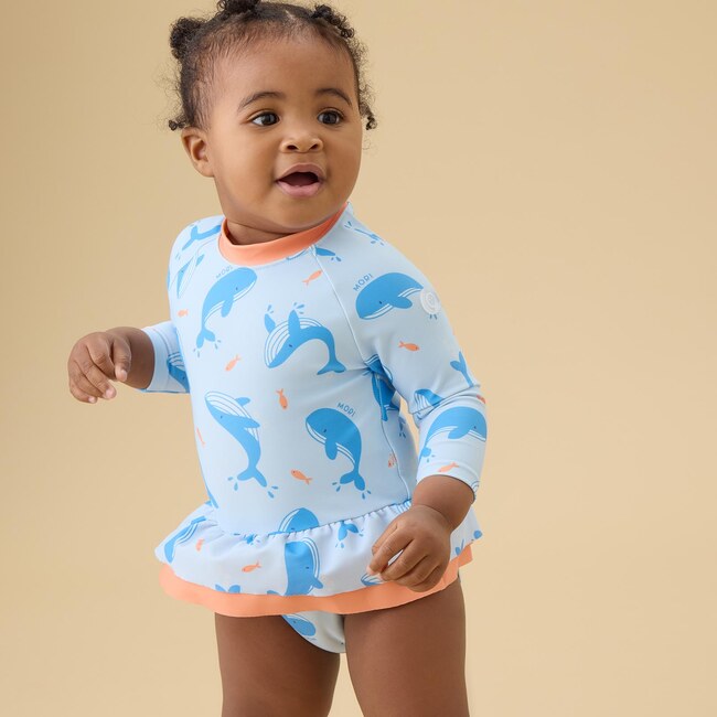 Whale Frill Long Sleeve Swimsuit - One Pieces - 4