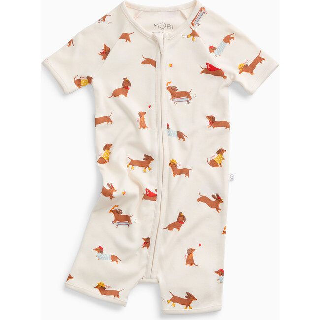 Sausage Dog Summer Zip-Up Sleepsuit
