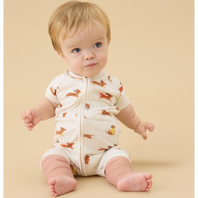 Sausage Dog Summer Zip-Up Sleepsuit
