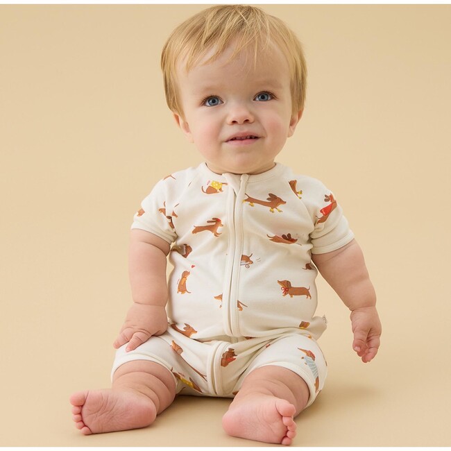 Sausage Dog Summer Zip-Up Sleepsuit - Footie Pajamas - 3