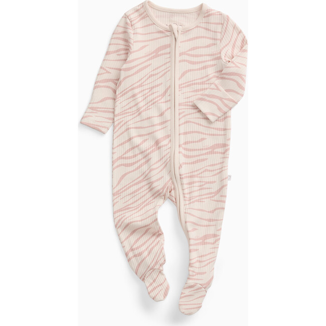 Ribbed Zebra Two Way Zip-Up Sleepsuit