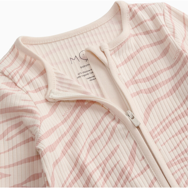 Ribbed Zebra Two Way Zip-Up Sleepsuit