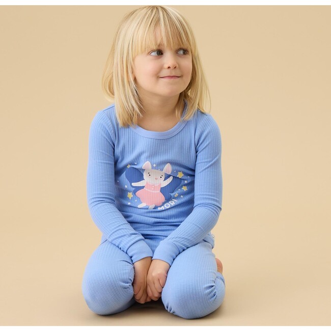 Ribbed Placement Bunny Pajama Set