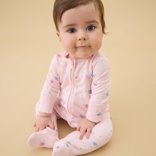 Bunny Two Way Zip Up Sleepsuit - Footie Pajamas - 4