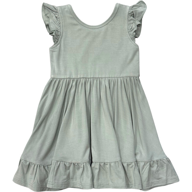 Girl's Sleeveless Twirl Dress Aqua Grey