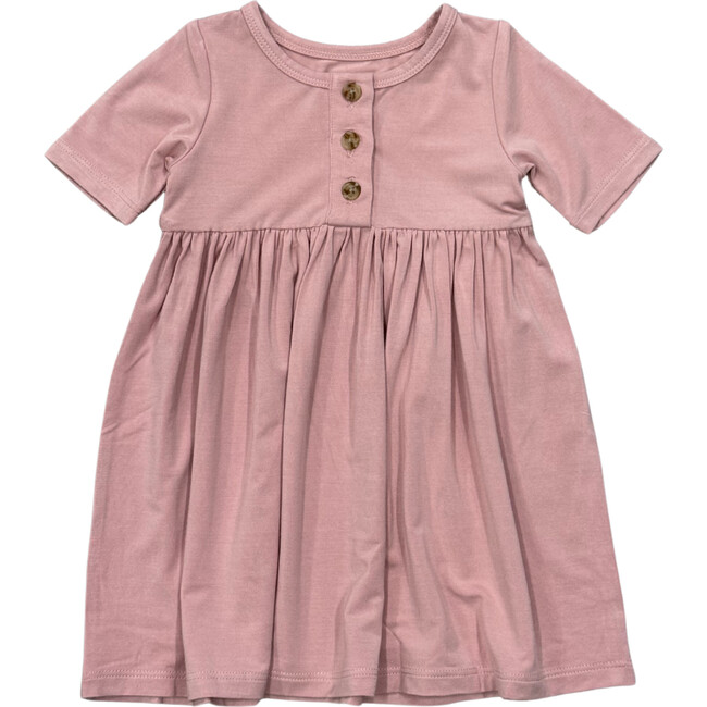 Short Sleeve Henley Dress Spring Mauve