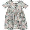 Short Sleeve Henley Dress Aqua Grey Floral - Dresses - 1 - thumbnail
