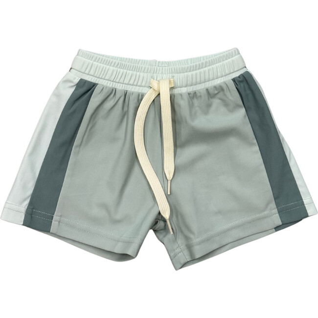 Boy's Colorblock Swim Shorts Aqua Grey