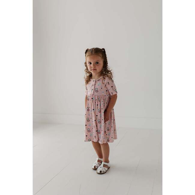 Short Sleeve Henley Dress Spring Mauve - Dresses - 3