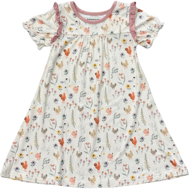 Girl's Night Gown Floral Chicken