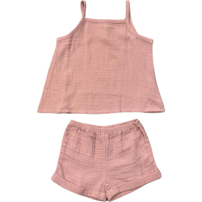Girl's Gauze Tank & Short Set Spring Mauve