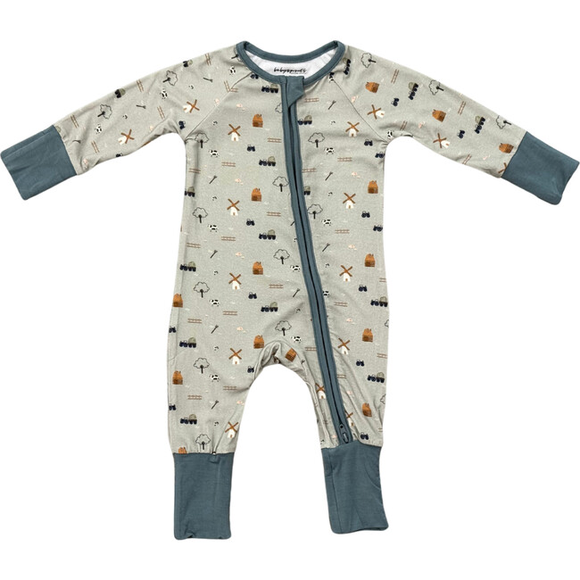 Long Sleeve Zip Romper Farm