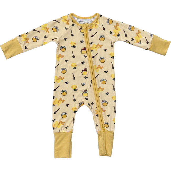 Long Sleeve Zip Romper Honey Bees
