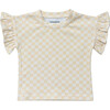 Girl's Ruffle Sleeve Top Checkered in Rutabaga - Blouses - 1 - thumbnail