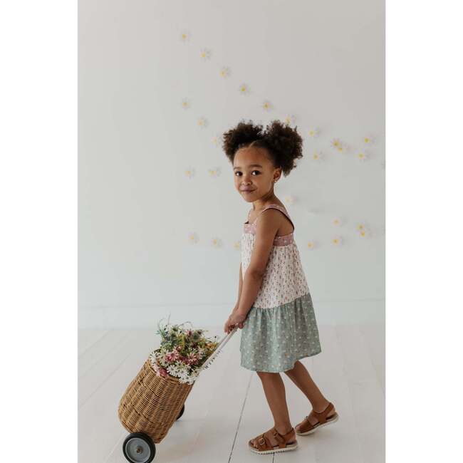 Wide Strap Dress Embroidery Floral - Dresses - 10