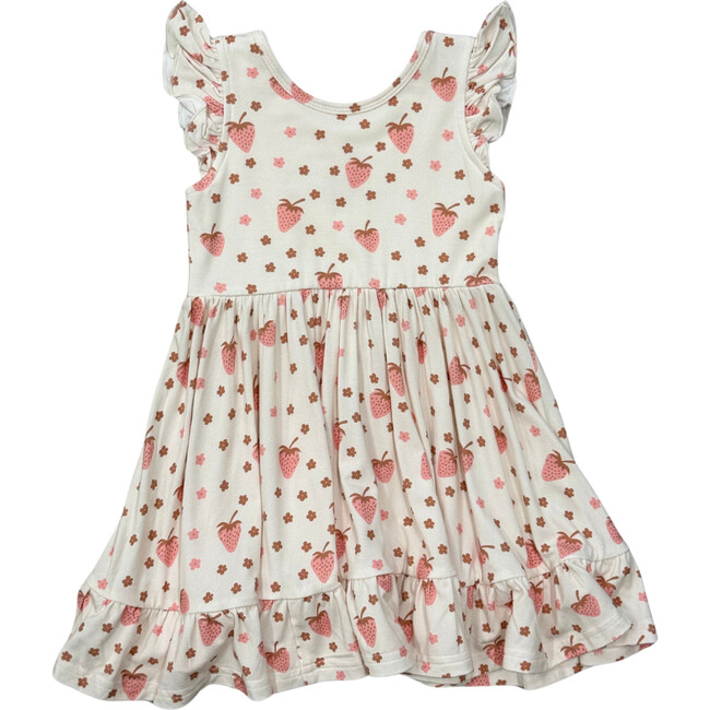 Girl's Sleeveless Twirl Dress Strawberries