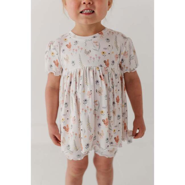 Girl's Babydoll Set Floral Chickens - Mixed Apparel Set - 3