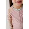 Girl's Zip Rash Guard Swimsuit Mauve Colorblock - Two Pieces - 5