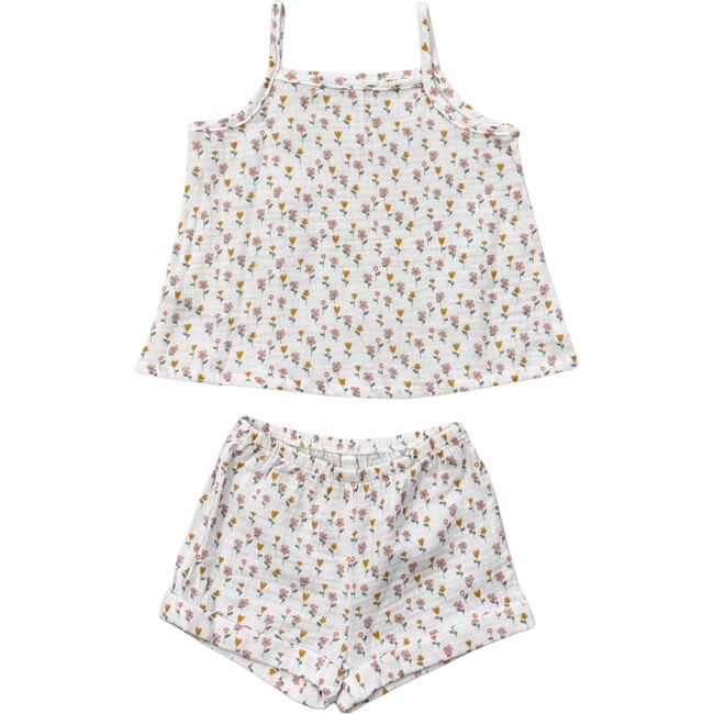 Girl's Gauze Tank & Short Set Mini Daisy on Cream