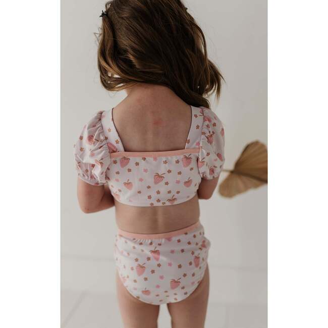 Girl's Puff Sleeve Swimsuit Strawberries - One Pieces - 6