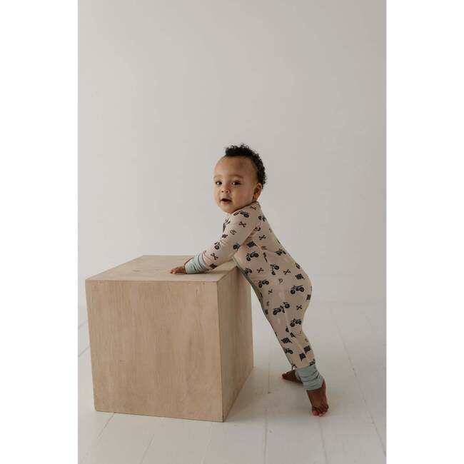 Long Sleeve Zip Romper Mini Daisy