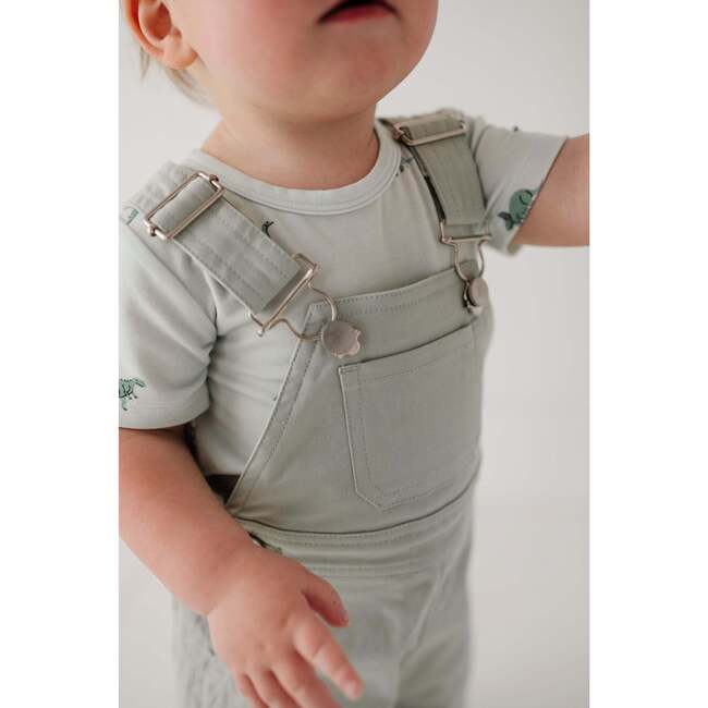 Cotton Overalls Set Aqua Grey/Dinosaur - Mixed Apparel Set - 3