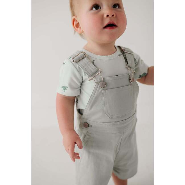 Cotton Overalls Set Aqua Grey/Dinosaur - Mixed Apparel Set - 4
