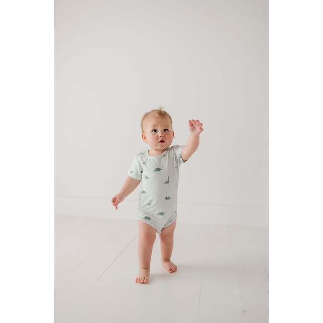 Cotton Overalls Set Aqua Grey/Dinosaur - Mixed Apparel Set - 6