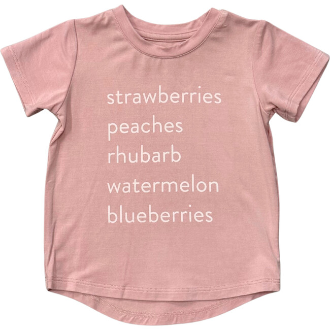 Girl's Short Sleeve Tee Strawberries Peaches