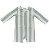 Baby One-Piece Rash Guard Swimsuit Aqua Grey Stripe - One Pieces - 1 - thumbnail
