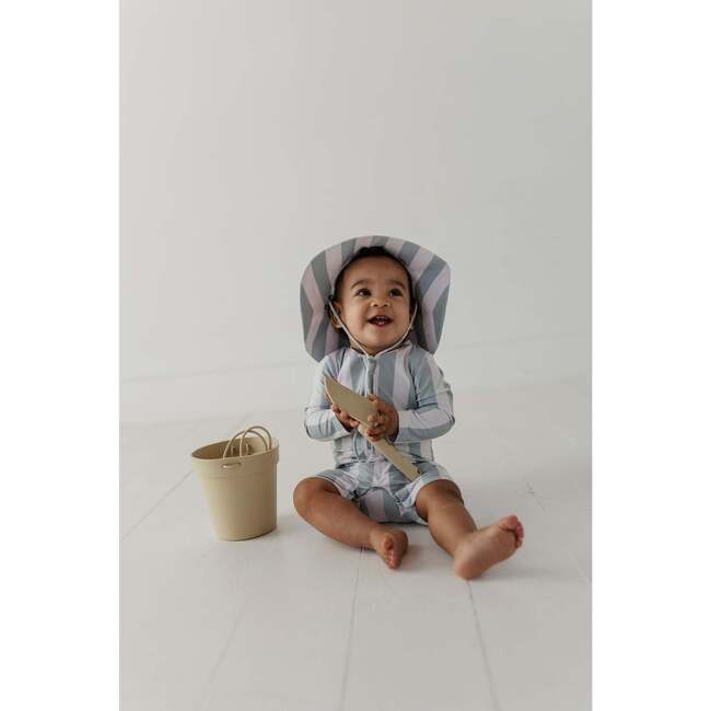 Sun Hat Aqua Grey Stripe