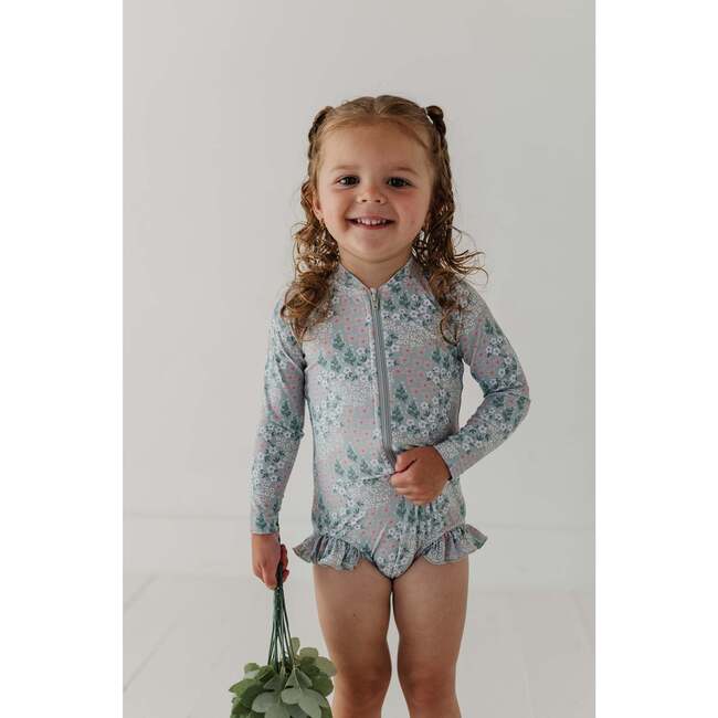 Girl's One-Piece Ruffle Rash Guard Swimsuit Makeup - One Pieces - 3