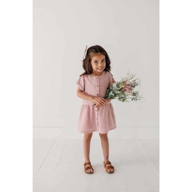 Gauze Button Dress Mini Daisy on Cream - Dresses - 4