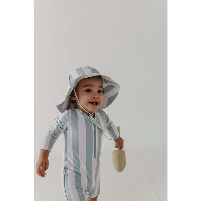Sun Hat Aqua Grey Stripe - Sun Hats - 6
