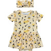 Girl's Short Sleeve Bodysuit Dress Set Honey Bees - Dresses - 1 - thumbnail