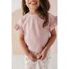Girl's Ruffle Sleeve Top Spring Mauve - Blouses - 3