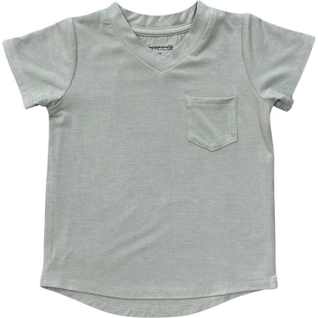 V-Neck Pocket Tee Aqua Grey