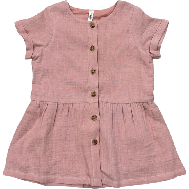 Gauze Button Dress Spring Mauve