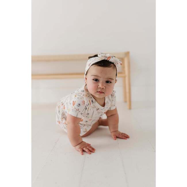 Girl's Short Sleeve Bodysuit Dress Set Floral Chickens - Dresses - 4