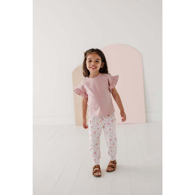 Girl's Ruffle Sleeve Top Spring Mauve - Blouses - 6