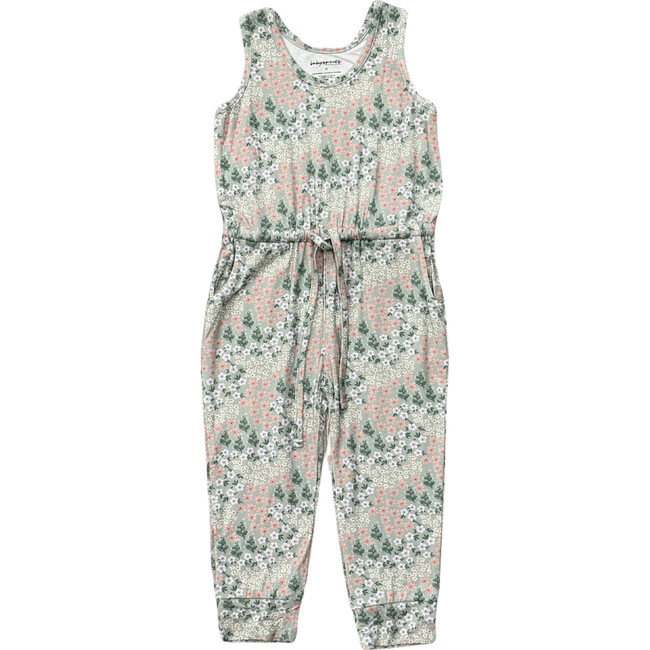 Girl's Tank Jumper Aqua Grey Floral