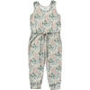 Girl's Tank Jumper Aqua Grey Floral - Rompers - 1 - thumbnail