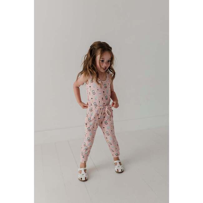 Girl's Tank Jumper Aqua Grey Floral - Rompers - 9